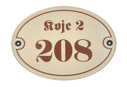 Ovale Emaille Hausnummer mit Strassennamen max. 3 Ziffern - 6 Zeichen 