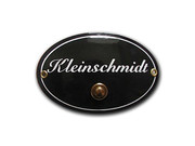 ME3005-K: Ovales Emaille Namensschild mit Ihrem Namen 1-zeilig mit Klingelknopf Bild 2