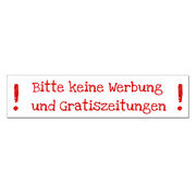 Briefkastenwerbeverbotsschild - Keine Werbung und Gratiszeitungen bitte 