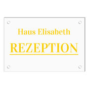 Design Acrylschild mit ein- oder zweizeiligem Text - Gr&ouml;&szlig;e 26 x 20 cm 