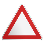 Dreieckiges Verkehrsschild mit Wunschtext 