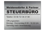 Edelstahl Firmeneingangsschild mit Wunschbeschriftung f&uuml;r z.B. Steuerberater 