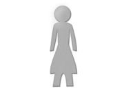 Edelstahl-Toilettenschild Damen - H&ouml;he: 18 cm 