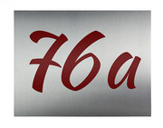 Edelstahlschild als Hausnummer 260 mm x 200 mm 