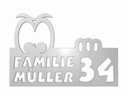 Exklusives Edelstahl "Comicschild" mit Ihrem Stra&szlig;en- oder Familiennamen Typ 17 