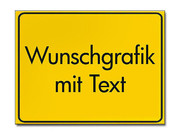 Gelbes Ortsschild mit Ihrem Wunschtext 