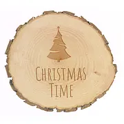 Weihnachtliches Holzschild mit Text und Symbol 