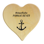 Gro&szlig;es Holzschild in Herzform 24x24x1,4 cm mit Ihrem Text 