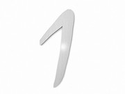 Hausnummer 1 - Schriftart Design aus Edelstahl - Staccato 