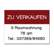 Hinweisschild zur Vermietung aus Dibond- 3-zeilig - Gr&ouml;&szlig;e: 500 x 375 mm 