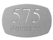 Hochwertige Edelstahl Hausnummer mit Familienname Typ 2 
