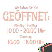 Ihre &Ouml;ffnungszeiten als Folienbeschriftung 30 cm x 25 cm 
