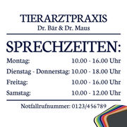&Ouml;ffnungszeiten als Folienbeschriftung gelb