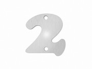 kleine Edelstahl Hausnummer "2" in der Schriftart "Copper" 