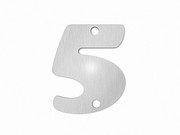 kleine Edelstahl Hausnummer "5" in der Schriftart "Copper" 