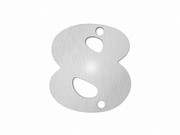 kleine Edelstahl Hausnummer "8" in der Schriftart "Copper" 