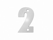 kleine Hausnummer"2" in der Schriftart "Classic" aus Edelstahl 