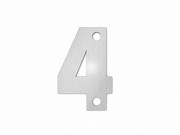 kleine Hausnummer"4" in der Schriftart "Classic" aus Edelstahl 