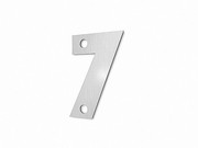 kleine Hausnummer"7" in der Schriftart "Classic" aus Edelstahl 