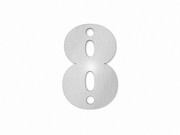 kleine Hausnummer"8" in der Schriftart "Classic" aus Edelstahl 