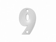 kleine Hausnummer"9" in der Schriftart "Classic" aus Edelstahl 