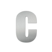 Moderne Edelstahl Hausnummer Buchstabe c in Schrift Impact  