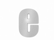 Moderne Edelstahl Hausnummer Buchstabe e in Schrift Impact  