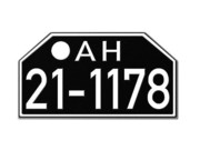 Motorrad Nummernschild AH Amerikanische Zone Hessen 1948 - 56 