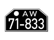 Motorrad Nummernschild AW Amerikanische Zone W&uuml;rttemberg 1948 - 56 