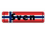 Namensschild mit norwegischer Flagge und Ihrem Wunschtext 