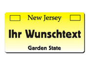 New Jersey USA Deko PKW-Schild mit individuellem Wunschtext 