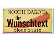 North Dakota USA Deko PKW-Kennzeichen mit individuellem Wunschtext 