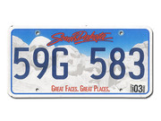Original US-Grafiknummernschild South Dakota 