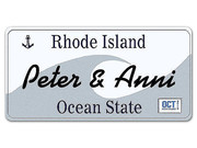Rhode Island US Deko Autokennzeichen mit individuellem Wunschtext 