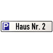 Schild aus Aluminium - Parkplatz f&uuml;r ein bestimmtes Haus mit Ihrer Wunschnummer 