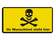 Warnschild als T&uuml;rschild mit Ihrem Wunschtext 