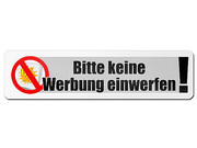 Werbeverbotsschild - Bitte keine Werbung und gratis Zeitungen einwerfen 