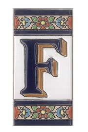 Spanische Buchstaben aus Keramik-Fliesen - Buchstabe F 