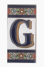 Spanische Buchstaben aus Keramik-Fliesen - Buchstabe G 