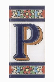 Spanische Buchstaben aus Keramik-Fliesen - Buchstabe P 