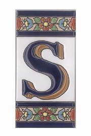 Spanische Buchstaben aus Keramik-Fliesen - Buchstabe S 