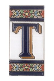 Spanische Buchstaben aus Keramik-Fliesen - Buchstabe T 