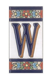 Spanische Buchstaben aus Keramik-Fliesen - Buchstabe W 