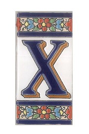 Spanische Buchstaben aus Keramik-Fliesen - Buchstabe X 