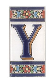 Spanische Buchstaben aus Keramik-Fliesen - Buchstabe Y 