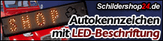 Autokennzeichen mit
LED-Beschriftung