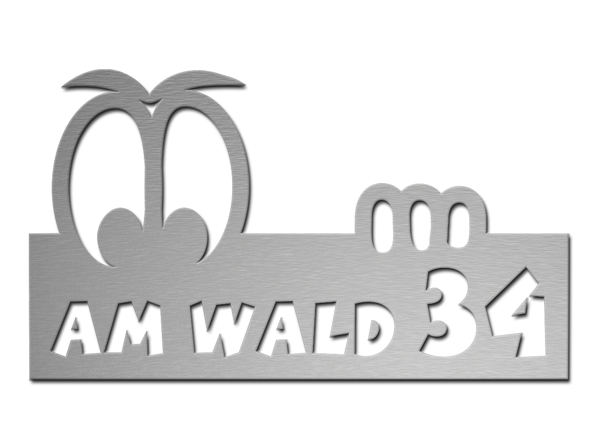 Gelaserte Edelstahlschilder mit Logo und Wunschtext