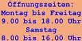 �ffnungszeiten als Folieschrift