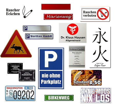 Aluminiumschilder als Verkehrszeichen, T�rschilder und anderen Variationen