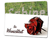 Schilder mit Blumen und Wunschtext